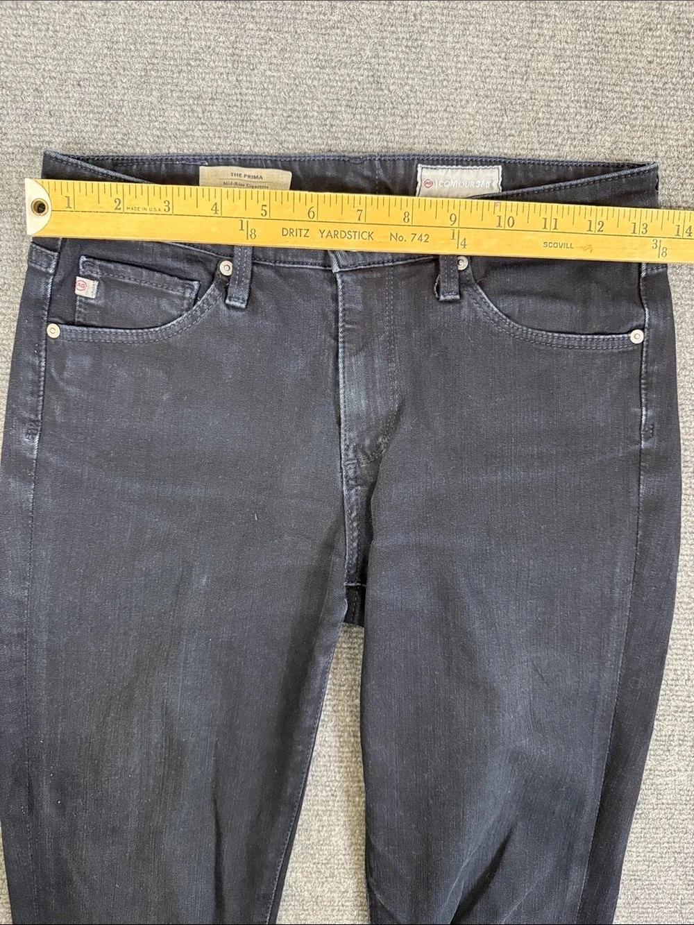 AG Contour 360 The Prima Mid Rise Cigarette Jeans in Deep Navy Sz 26 (B7)